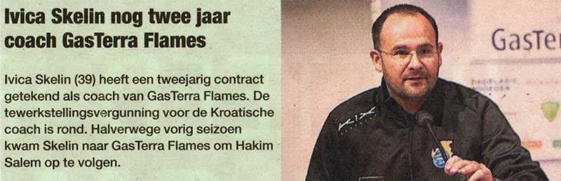 Ivica Skelin nog twee jaar coach GasTerra Flames