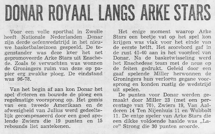 Donar royaal langs Arke Stars