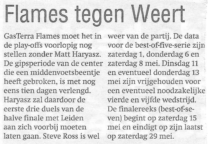 Flames tegen Weert