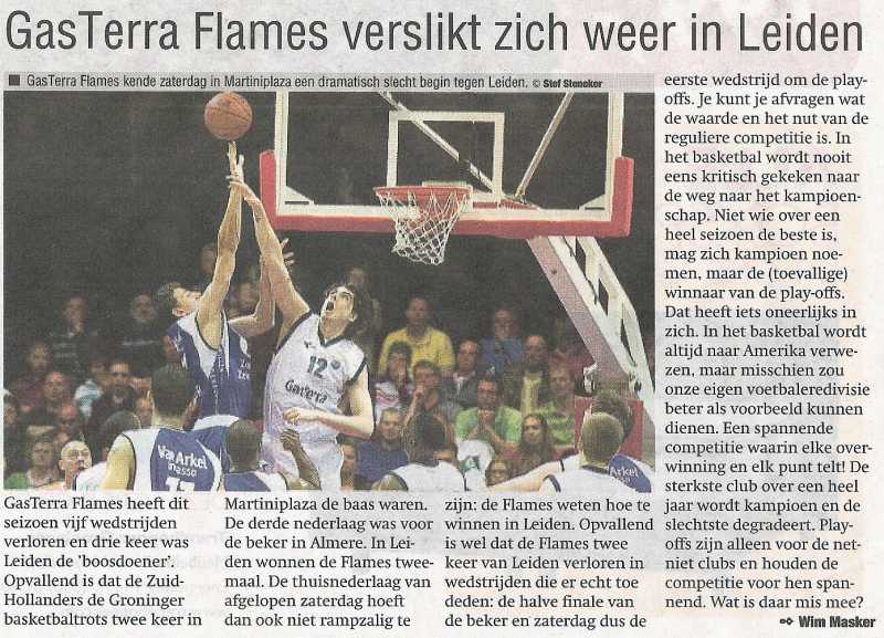 GasTerra Flames verslikt zich weer in Leiden