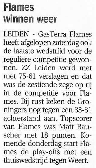 Flames winnen weer