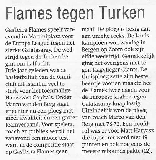 Flames tegen Turken