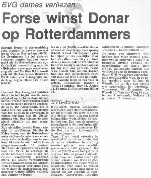 Forse winst Donar op Rotterdammers