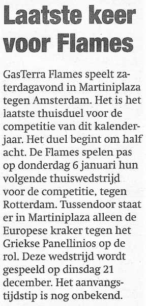 Laatste keer voor Flames