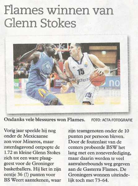 Flames winnen van Glenn Stokes