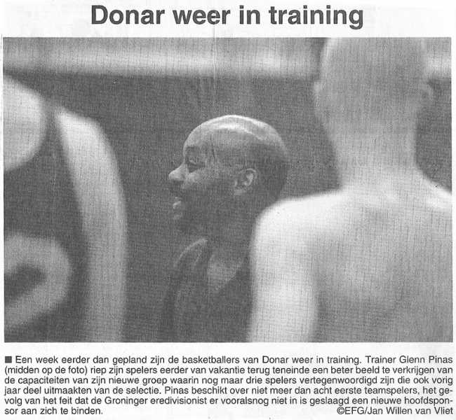 Donar weer in training