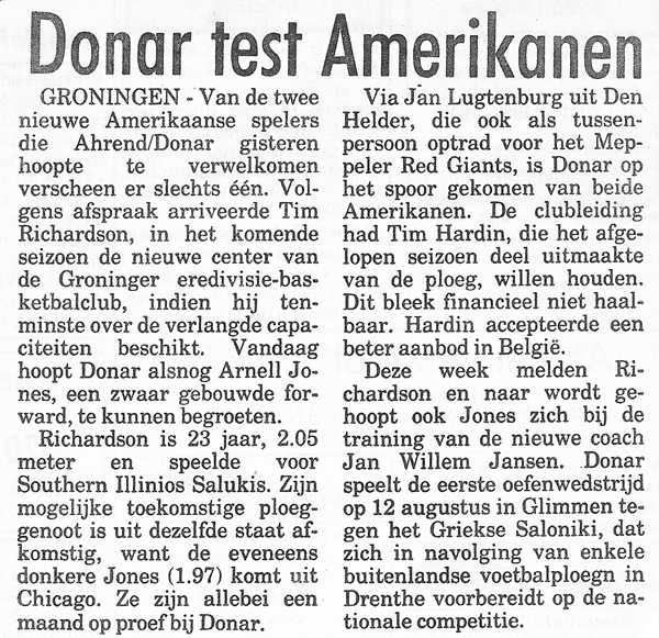 Donar test Amerikanen