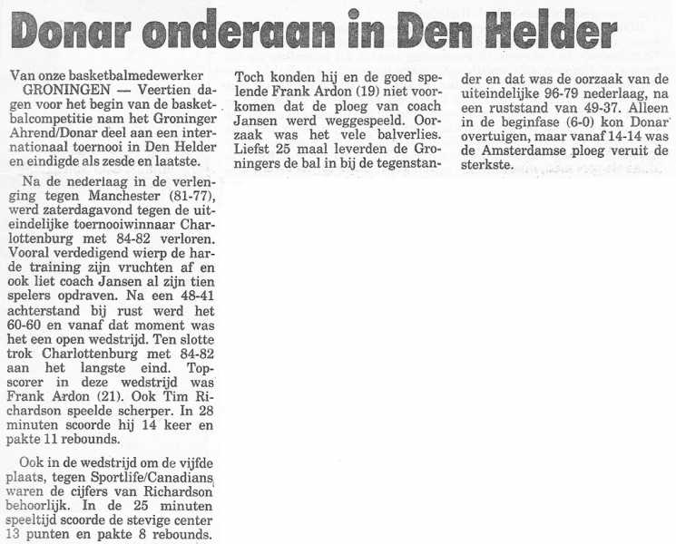 Donar onderaan in Den Helder