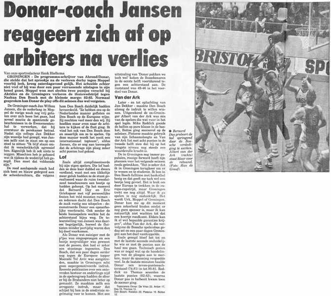 Donar-coach Jansen reageert zich af op arbiters na verlies
