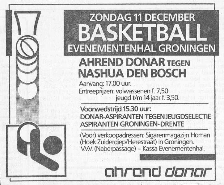 Aankondiging Donar - Den Bosch