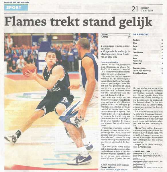 Flames trekt stand gelijk