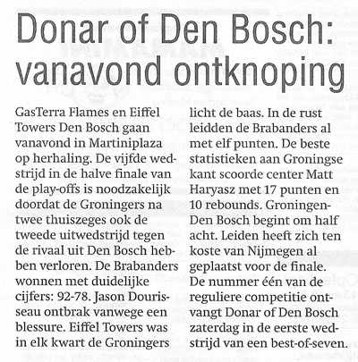 Donar of Den Bosch: vanavond ontknoping