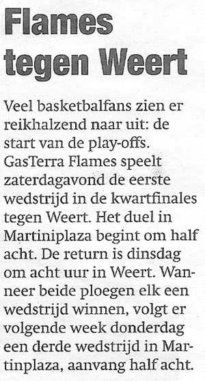 Flames tegen Weert