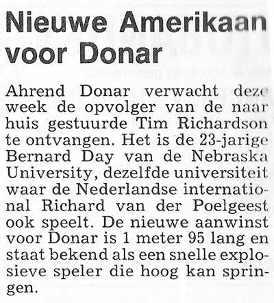 Nieuwe Amerikaan voor Donar