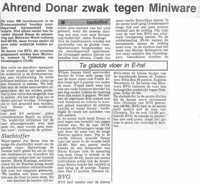 Ahrend Donar zwak tegen Miniware