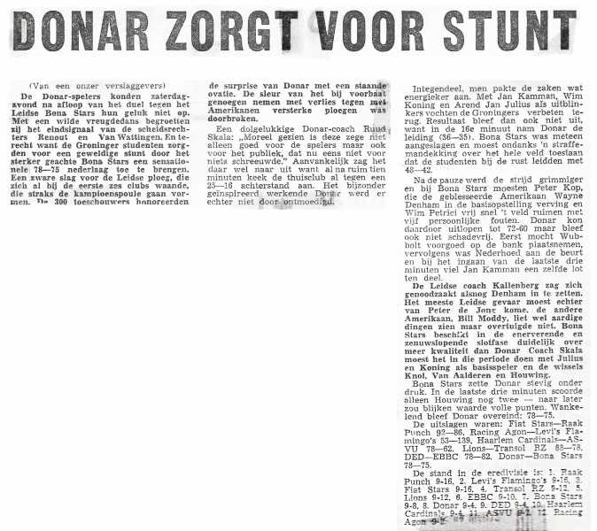 Donar zorgt voor stunt