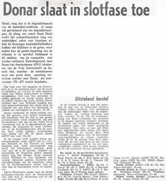 Donar slaat in slotfase toe