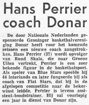 Hans Perrier coach Donar