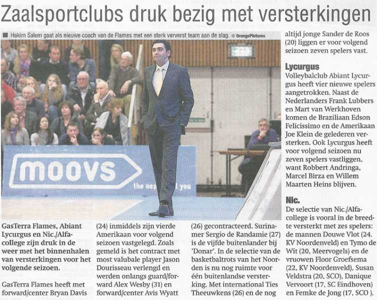 Zaalsportclubs druk bezig met versterkingen