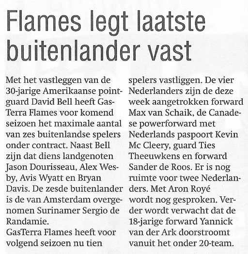 Flames legt laatste buitenlander vast