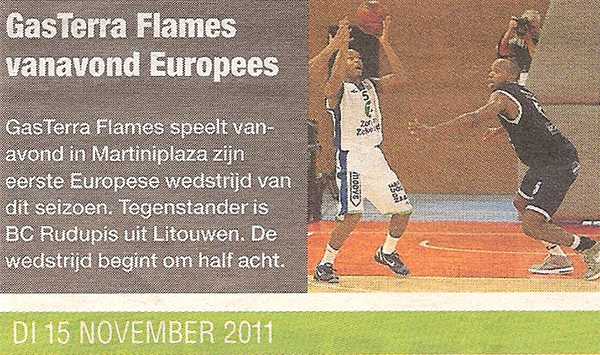 GasTerra Flames vanavond Europees