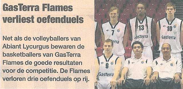 GasTerra Flames verliest oefenduels