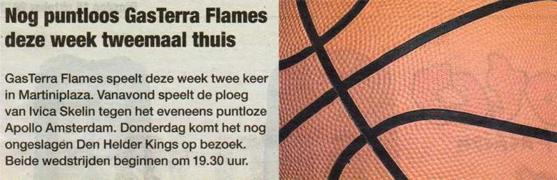 Nog puntloos GasTerra Flames deze week tweemaal thuis