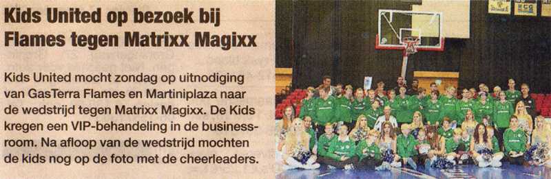 Kids United op bezoek bij Flames tegen Matrixx Magixx