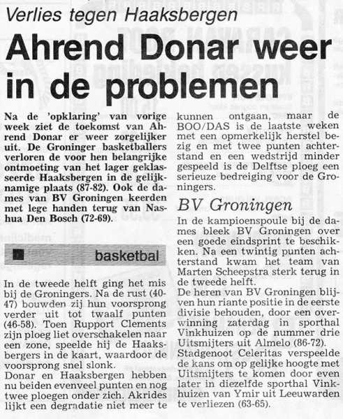 Ahrend Donar weer in de problemen