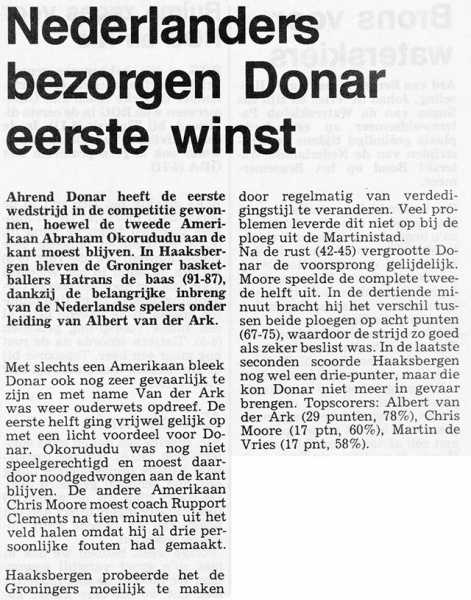 Nederlanders bezorgen Donar eerste winst
