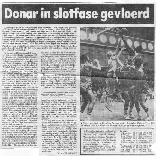 Donar in slotfase gevloerd