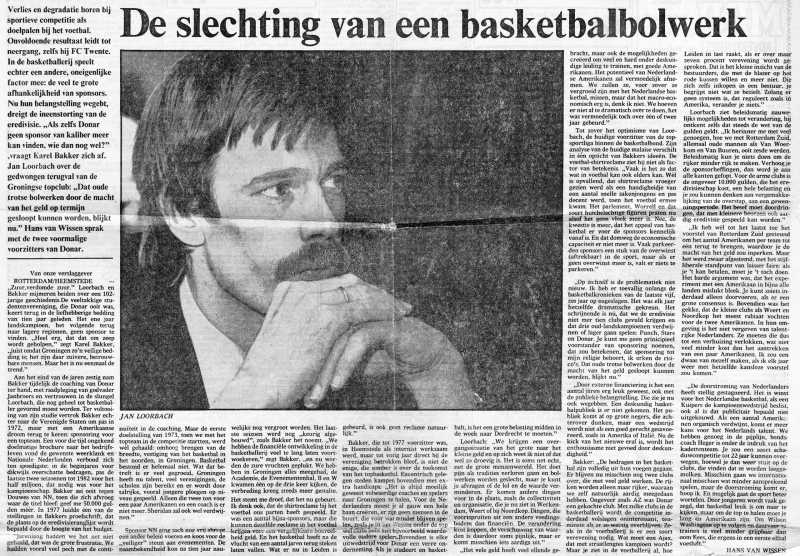 De slechting van een basketbalbolwerk