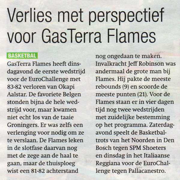 Verlies met perspectief voor GasTerra Flames