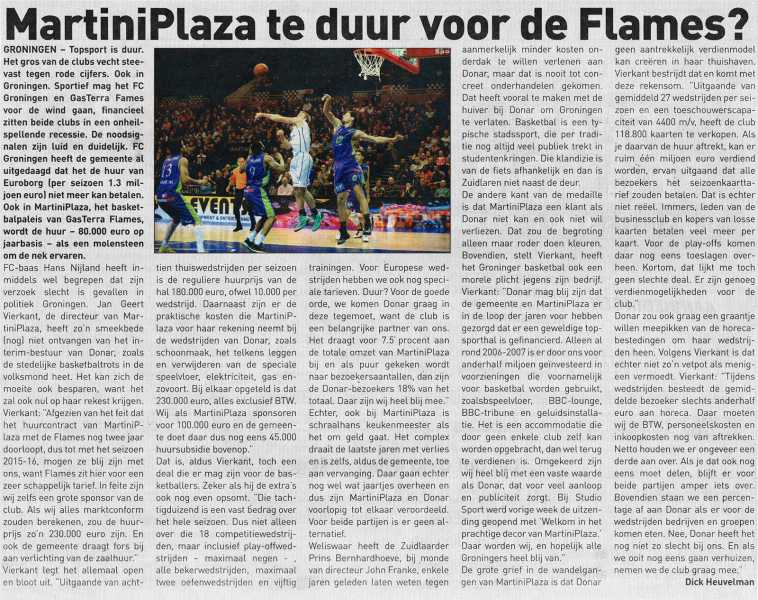 MartiniPlaza te duur voor de Flames?