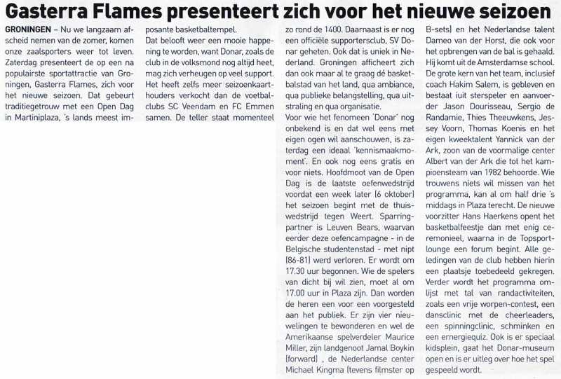 GasTerra Flames presenteert zich voor het nieuwe seizoen