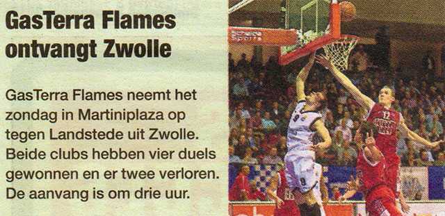 GasTerra Flames ontvangt Zwolle