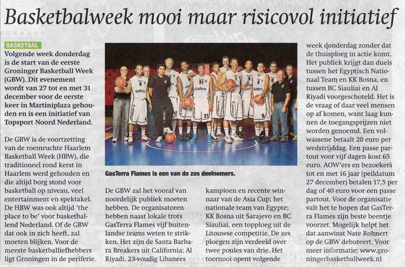 Basketbalweek mooi maar risicovol initiatief