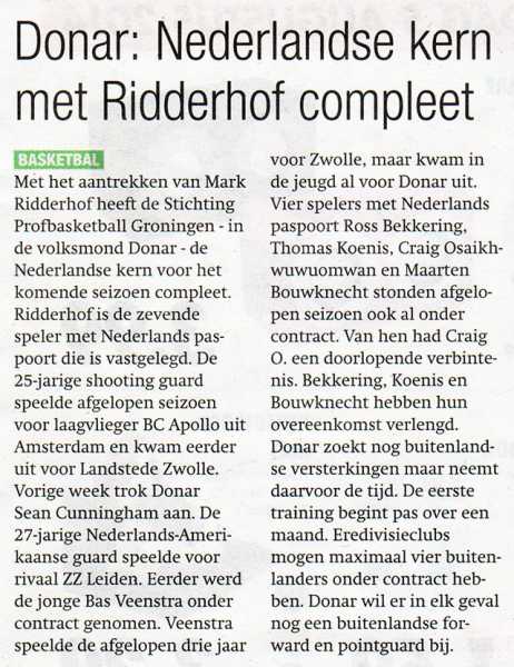 Donar: Nederlandse kern met Ridderhof compleet