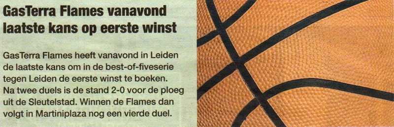 GasTerra Flames vanavond laatste kans op eerste winst