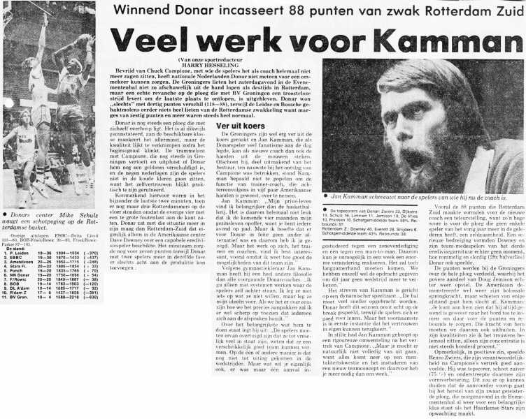 Veel werk voor Kamman