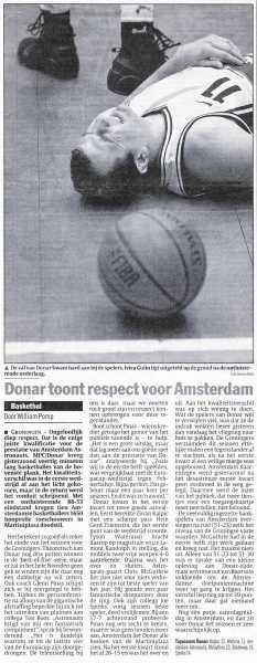 Donar toont respect voor Amsterdam