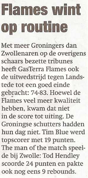 Flames wint op routine