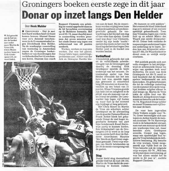 Donar op inzet langs Den Helder