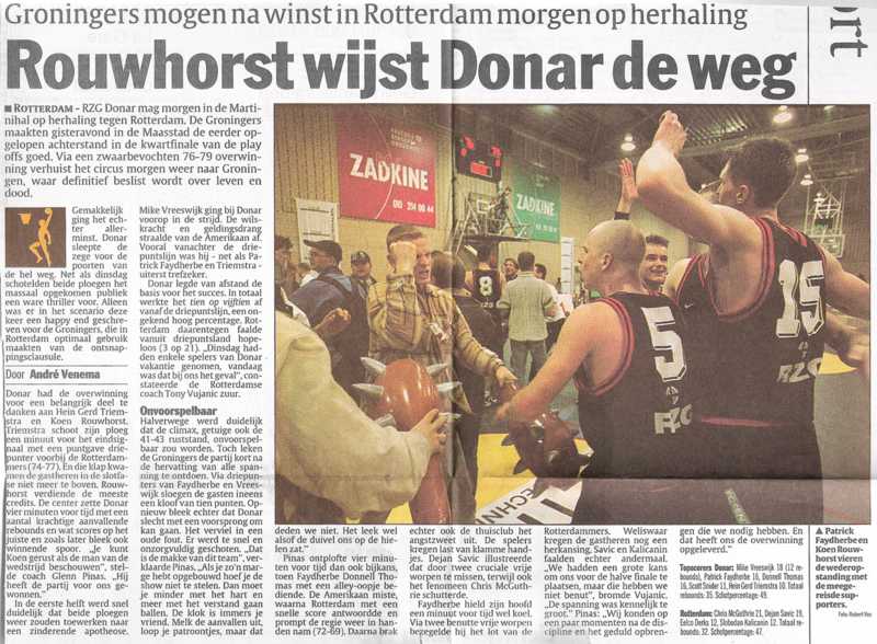 Rouwhorst wijst Donar de weg