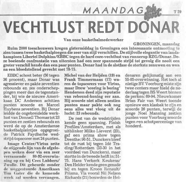 Vechtlust redt Donar