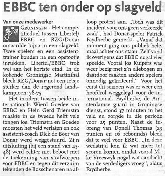 EBBC ten onder op slagveld