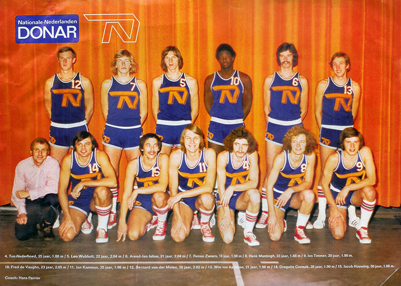 Teamfoto Nationale Nederlanden Donar 1973-1974